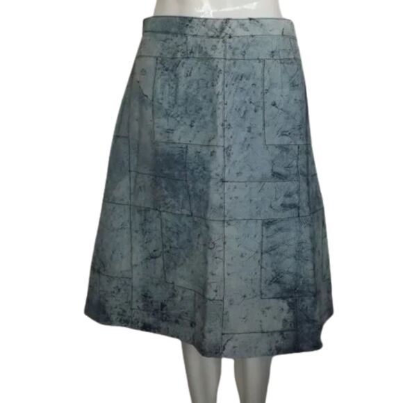new CROSSING POINTE Patchwork Suede Skirt, 33" Waist, Light Blue, Satin lined - Picture 3 of 13